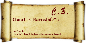 Chmelik Barnabás névjegykártya